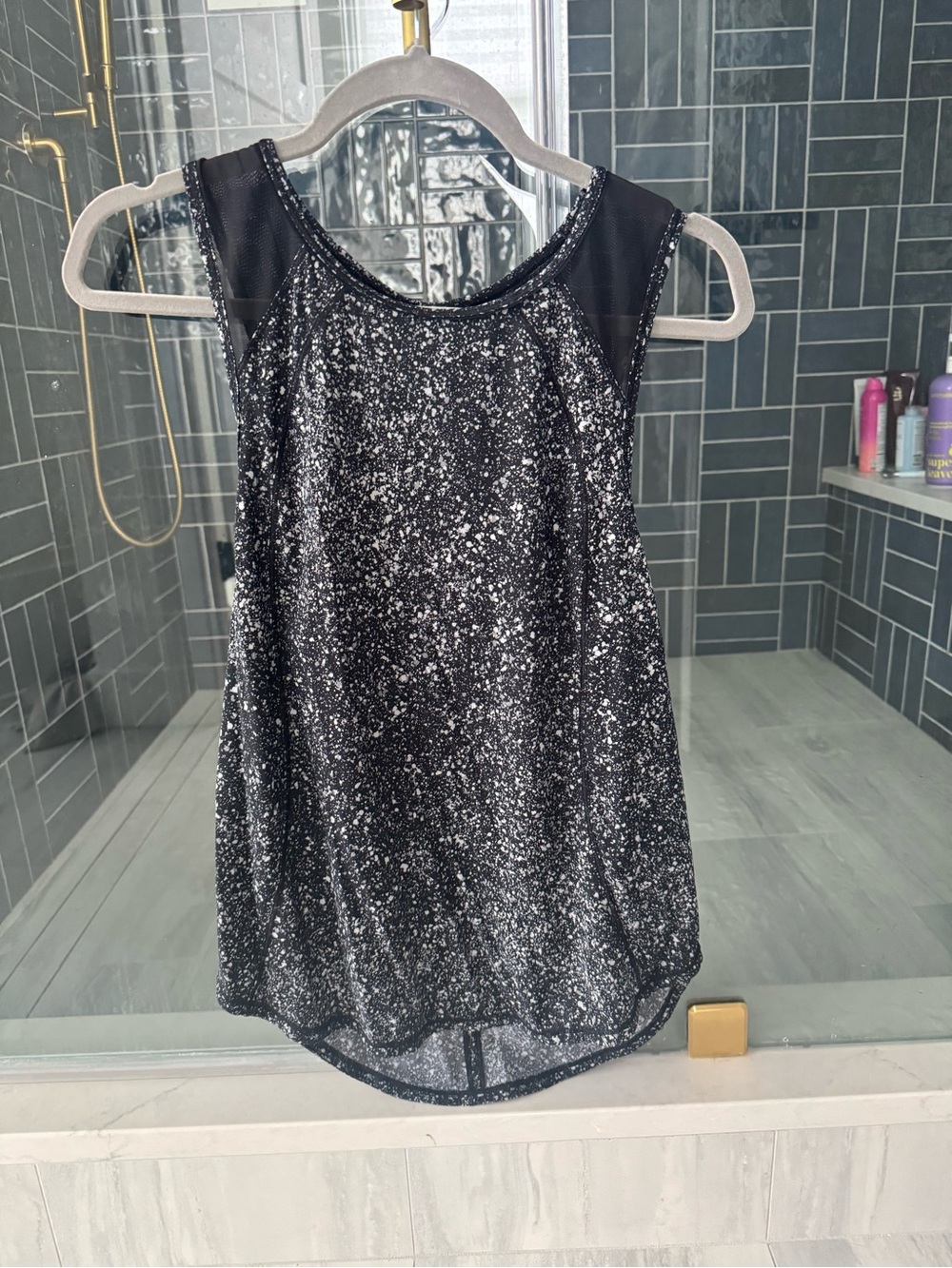 lululemon athletica Sculpt Tank Top Black with White Dots